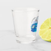 Schattige happy dolphins cartoon illustratie shot glas (Links)