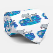 Schattige happy dolphins cartoon illustratie stropdas (Opgerold)