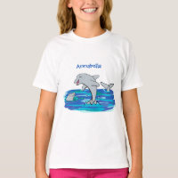 Schattige happy dolphins cartoon illustratie