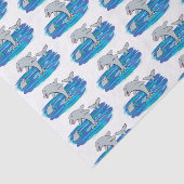 Schattige happy dolphins cartoon illustratie tissuepapier (Detail)