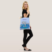 Schattige happy dolphins cartoon illustratie tote bag (Op model)