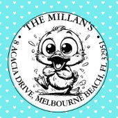 Schattige Happy Duck thema Zelfinktende Stempel