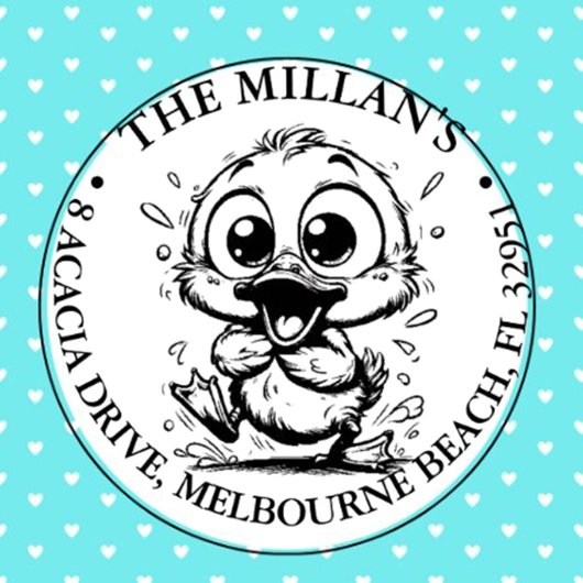 Schattige Happy Duck thema Zelfinktende Stempel