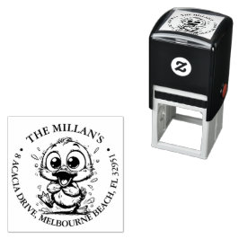 Schattige Happy Duck thema Zelfinktende Stempel