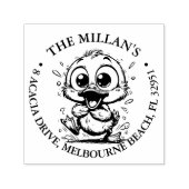 Schattige Happy Duck thema Zelfinktende Stempel (Design)