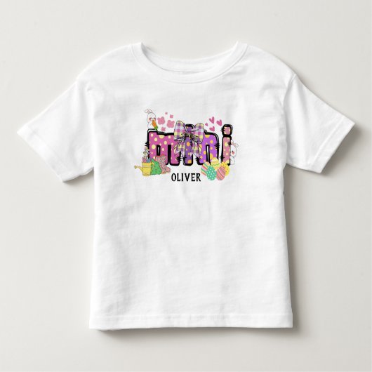Schattige happy easter bunny mini peuter cadeau kinder shirts (Voorkant)