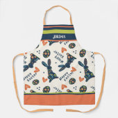 Schattige Happy Easter Bunny Pattern Navy Custom F Schort (Voorkant)