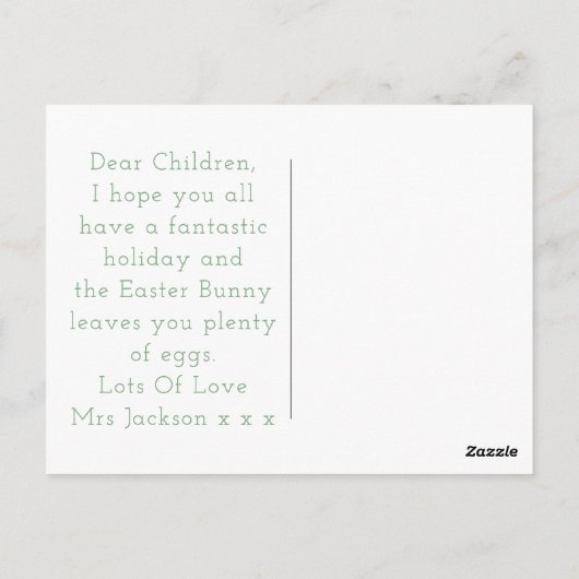 Schattige Happy Easter Bunny Rabbit Preschool Geel Briefkaart (Achterkant)