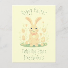Schattige Happy Easter Bunny Rabbit Preschool Geel Briefkaart