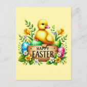 Schattige Happy Easter chick Feestdagenkaart (Voorkant)