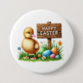 Schattige Happy Easter chick Ronde Button 7,6 Cm (Voorkant)