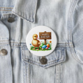 Schattige Happy Easter chick Ronde Button 7,6 Cm (In situ)