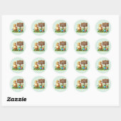 Schattige Happy Easter chick Ronde Sticker (Vel)