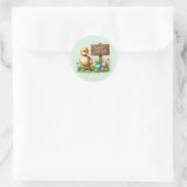 Schattige Happy Easter chick Ronde Sticker (Tas)