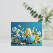 Schattige Happy Easter Decoration Eggs Briefkaart (Staand voorkant)