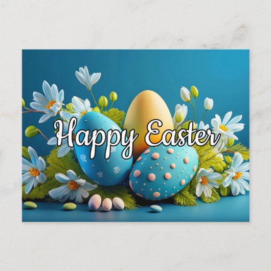 Schattige Happy Easter Decoration Eggs Briefkaart (Voorkant)