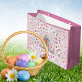 Schattige Happy Easter Eggs Roze Speckles Modern C Groot Cadeauzakje