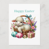 Schattige Happy Easter lamb Briefkaart (Voorkant)