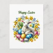 Schattige Happy Easter lamb Feestdagenkaart (Voorkant)