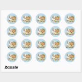 Schattige Happy Easter lamb Ronde Sticker (Vel)