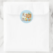 Schattige Happy Easter lamb Ronde Sticker (Tas)