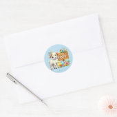 Schattige Happy Easter lamb Ronde Sticker (Envelop)
