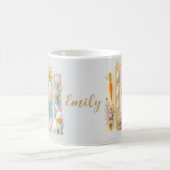 Schattige Happy Easter Pink Gold Blue Vertical Koffiemok (Center)