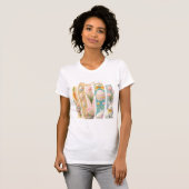 Schattige Happy Easter Pink Gold Blue Vertical T-shirt (Voorkant volledig)