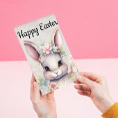 Schattige Happy Easter Waterverf Bunny Feestdagenkaart