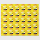 Schattige Happy Emoji Lachend Gezicht Feesttijdsym Cadeaupapier (Vlak)