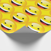 Schattige Happy Emoji Lachend Gezicht Feesttijdsym Cadeaupapier (Hoek)
