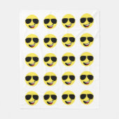 Schattige Happy Face & Aviator bril, Leuk Fleece Deken (Voorkant)