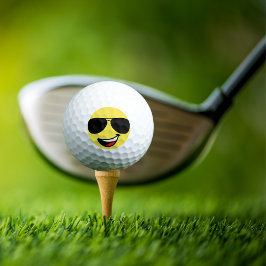 Schattige Happy Face & Aviator bril, Leuk Golfballen