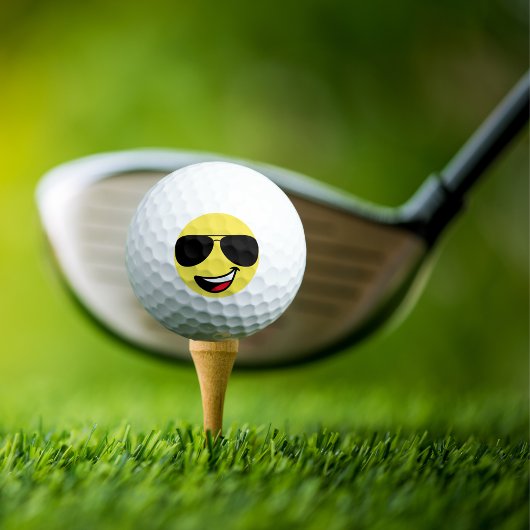 Schattige Happy Face & Aviator bril, Leuk Golfballen
