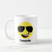 Schattige Happy Face & Aviator bril, Leuk Koffiemok (Links)