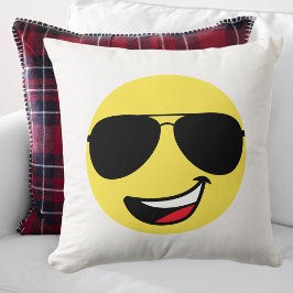Schattige Happy Face & Aviator bril, Leuk Kussen