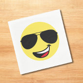 Schattige Happy Face & Aviator bril, Leuk Servet