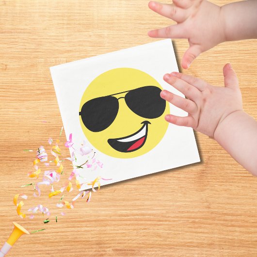 Schattige Happy Face & Aviator bril, Leuk Servet