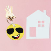 Schattige Happy Face & Aviator bril, Leuk Sleutelhanger