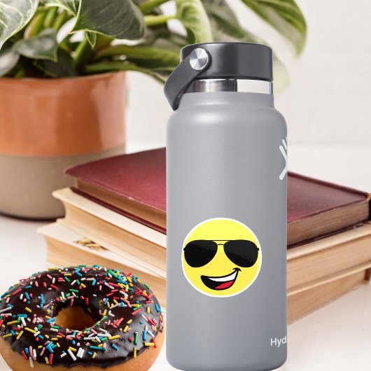 Schattige Happy Face & Aviator bril, Leuk Sticker
