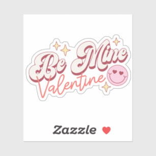 Schattige Happy Face Be Mine Valentijnsdag Vinyl Sticker