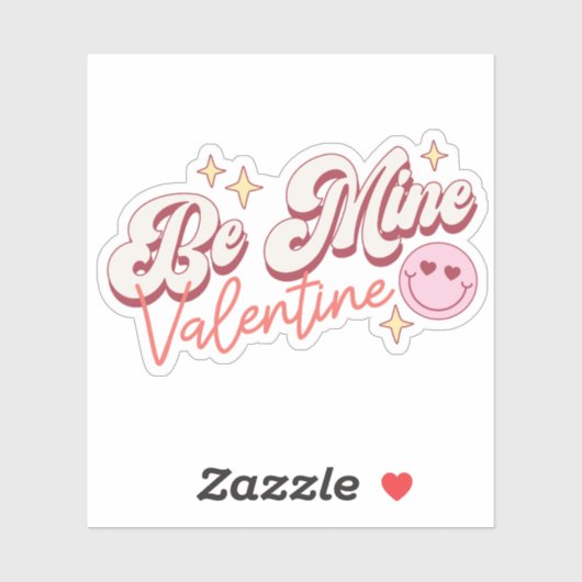 Schattige Happy Face Be Mine Valentijnsdag Vinyl Sticker (Vel)