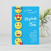 Schattige Happy Face Kinder 1e verjaardag Kaart (Staand voorkant)