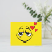 Schattige Happy Face Love Emoji Briefkaart (Staand voorkant)