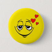 Schattige Happy Face Love Emoji Ronde Button 5,7 Cm (Voorkant)