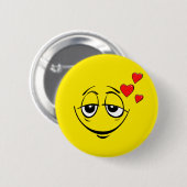 Schattige Happy Face Love Emoji Ronde Button 5,7 Cm (Voorkant /achterkant)