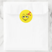 Schattige Happy Face Love Emoji Ronde Sticker (Tas)