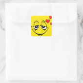 Schattige Happy Face Love Emoji Vierkante Sticker (Tas)