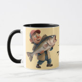 Schattige/Happy Fisherman w/a Big Fish Magic Coffe Mok (Links)