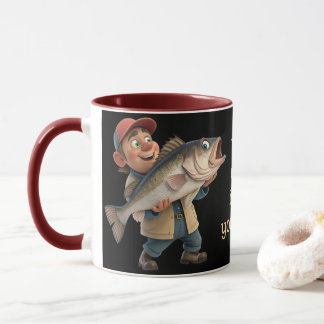 Schattige/Happy Fisherman w/a Big Fish Magic Coffe Mok